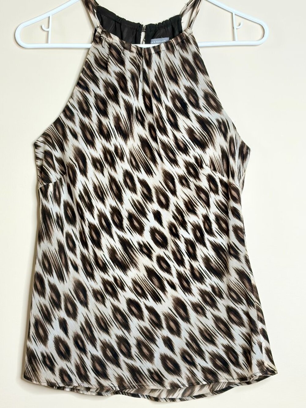 Ann Taylor Exotic Jaguar Print Halter Top, Size 8